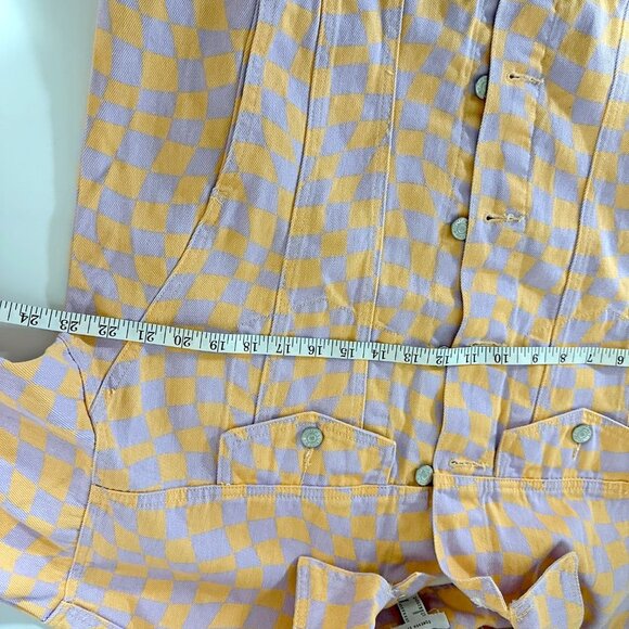 Oversized Checkered Denim Jacket - Picture 10 of 12